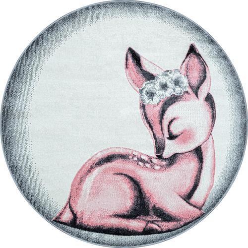 Kinderteppich Rosa Rosa Ø ca. 120 cm - Rosa, Trend, Textil (120cm)
