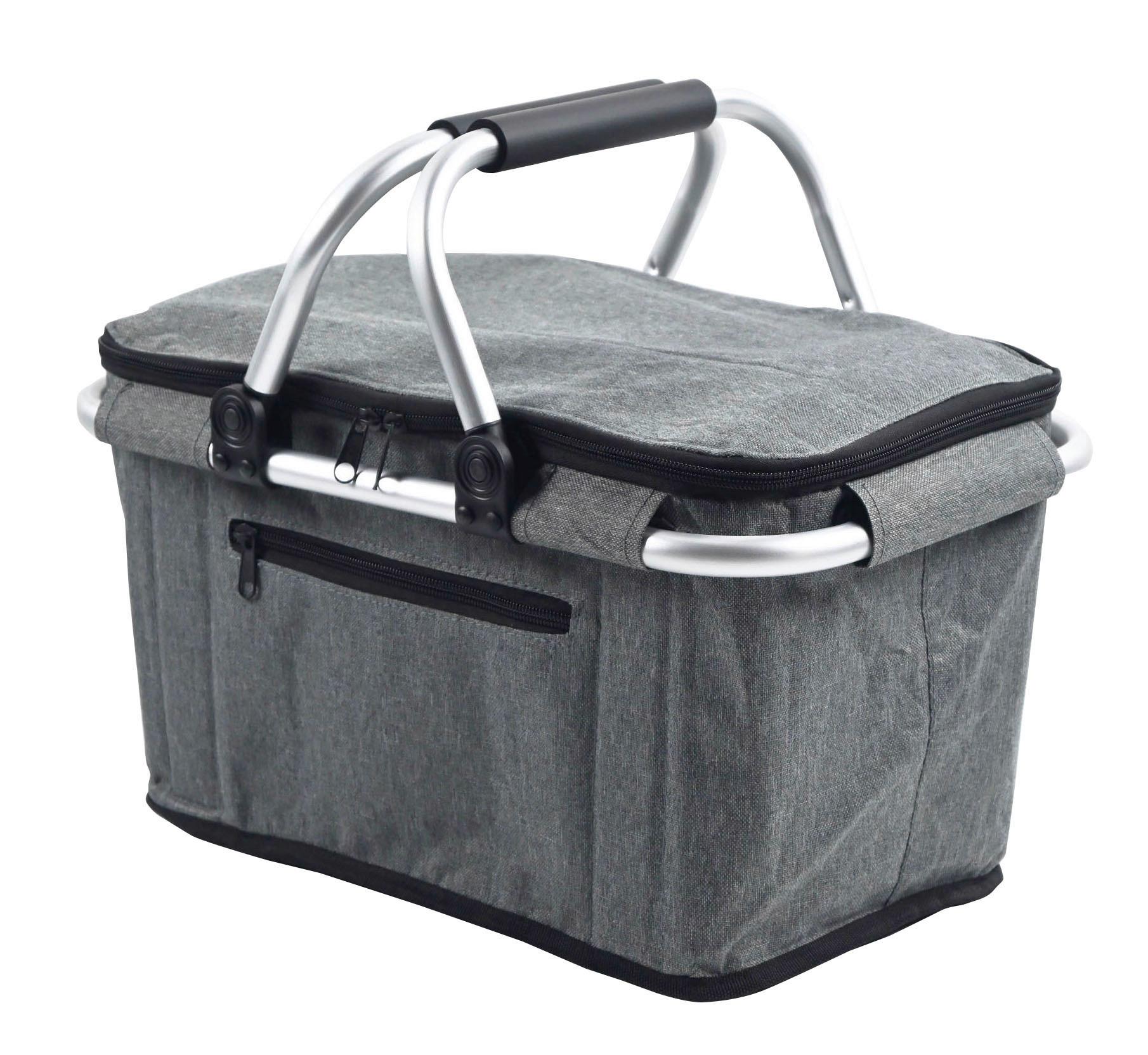 VARUKORG ALISA - grå, Klassisk, metall/textil (42/27,5/24cm) - Mömax