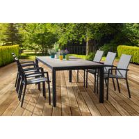 Loungegarnitur 7-tlg Velia, Metall/Textil/Keramik - Anthrazit/Schwarz, KONVENTIONELL, Keramik/Textil - Siena Garden