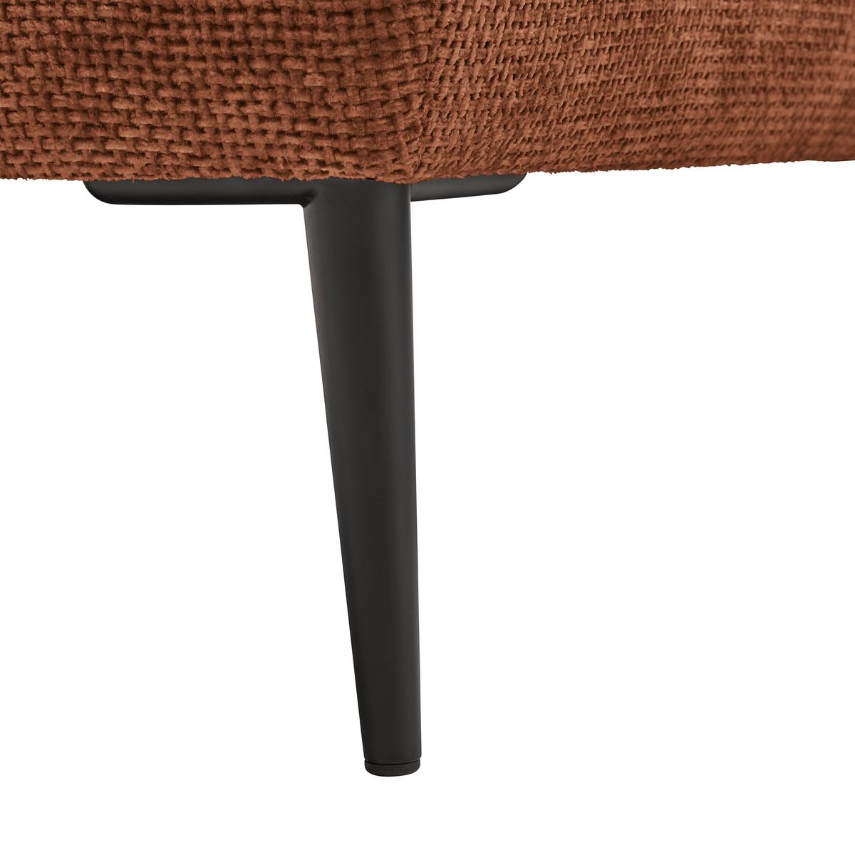 Ecksofa Custom Terracotta - Terracotta/Schwarz, MODERN, Textil/Metall (164/85/255cm) - Mömax