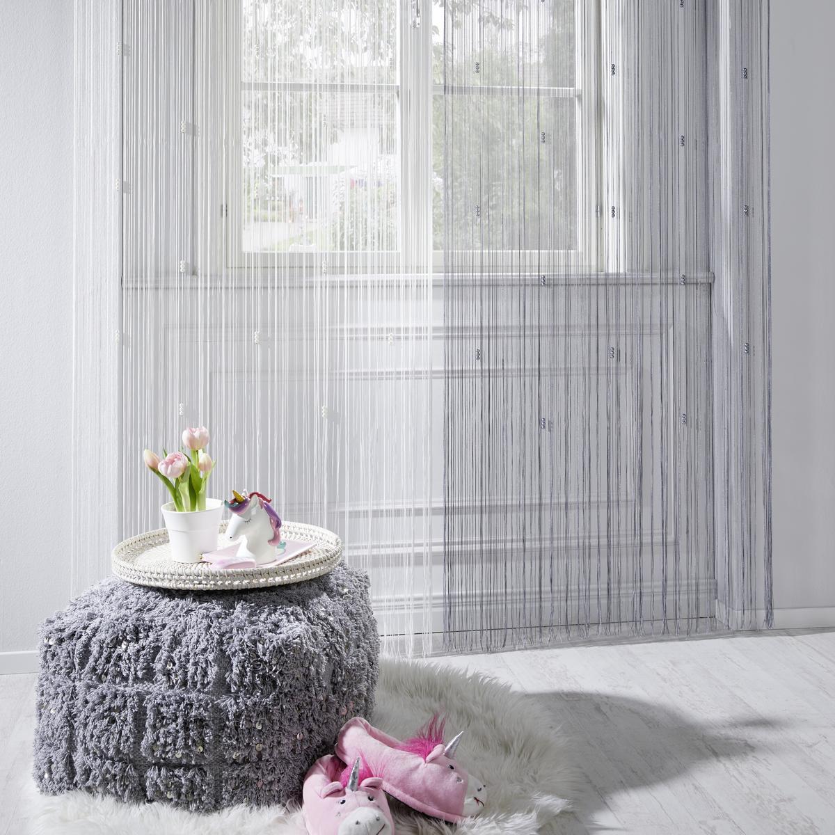 Fadenstore Perle Weiss ca. 90x245cm - Weiss, Romantik / Landhaus, Textil (90/245cm) - Modern Living