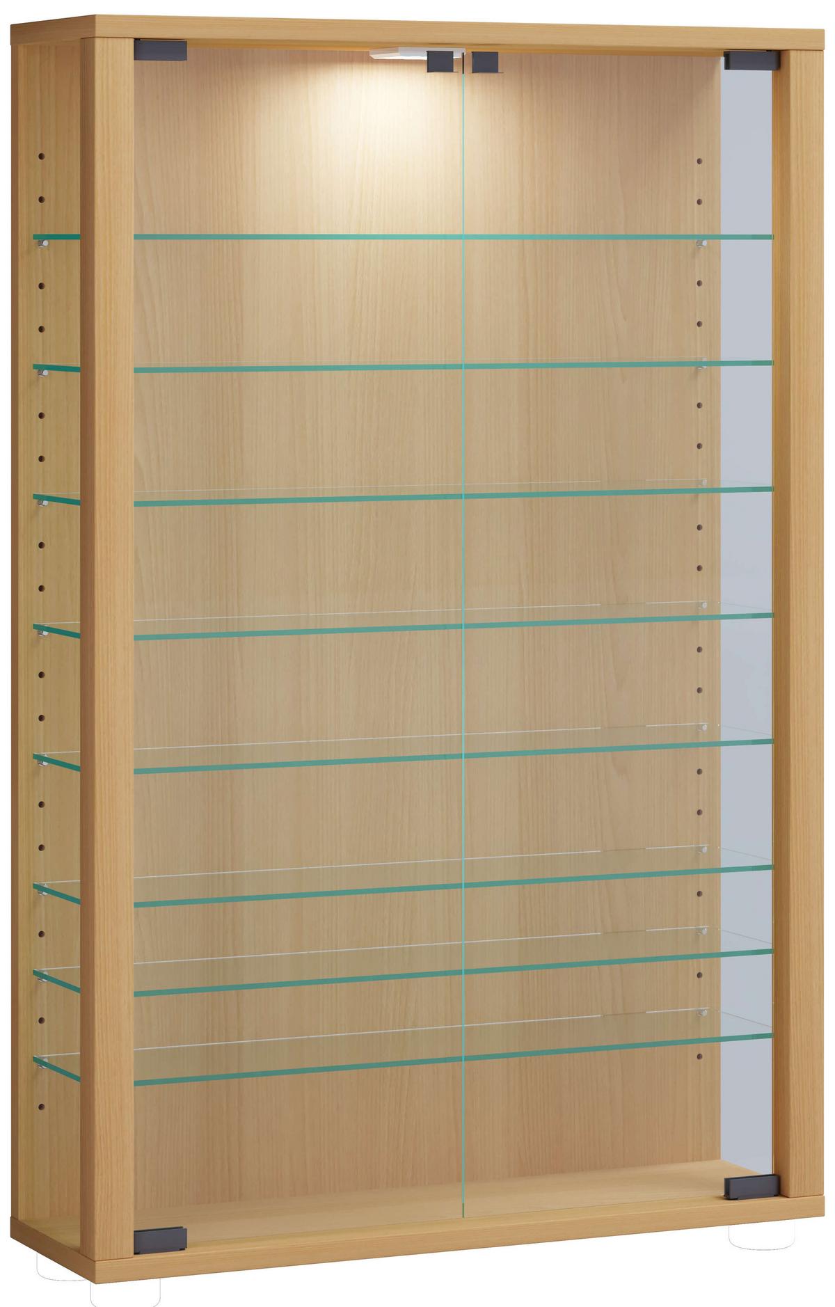 Vitrin Vitrosa Mini - bükkszínű, Basics, faalapú anyag/üveg (59/91/18cm) - MID.YOU