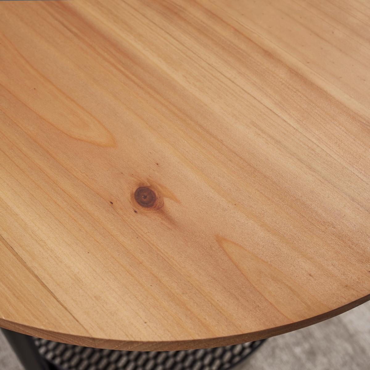 Beistelltisch Ketty Naturfarben Eiche Rund - Schwarz/Naturfarben, MODERN, Holz/Metall (51/51/50cm) - Bessagi Home