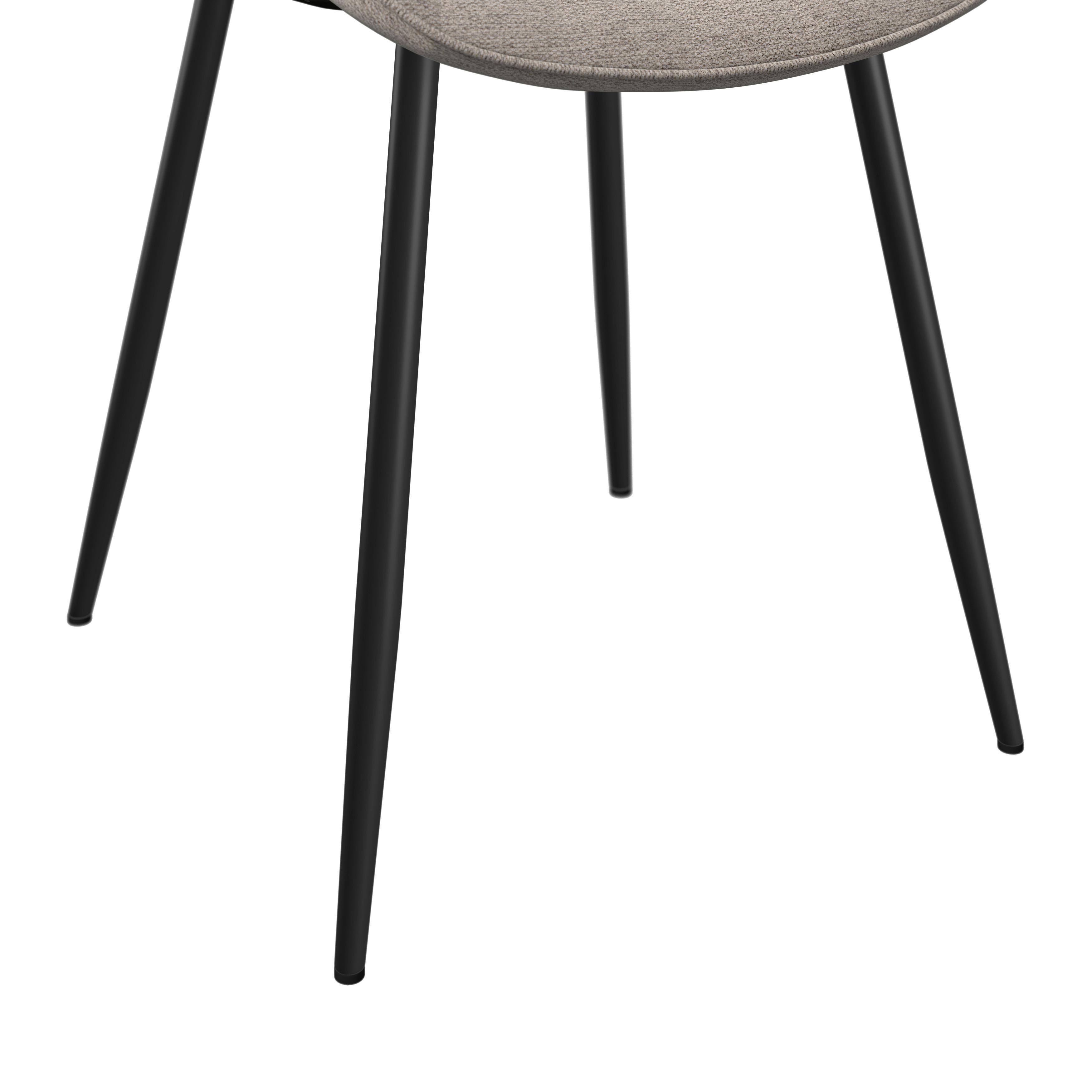 Tischgruppe Eolona Creme 5-tlg. - eukalyptusträ färg/svart, Modern, metall/trämaterial (120/76/120cm) - Bessagi Home