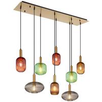Viseća Svjetiljka Normy 15469-8h Normy - siva/boje mjeda, Design, staklo/metal (125/47/150cm) - Globo
