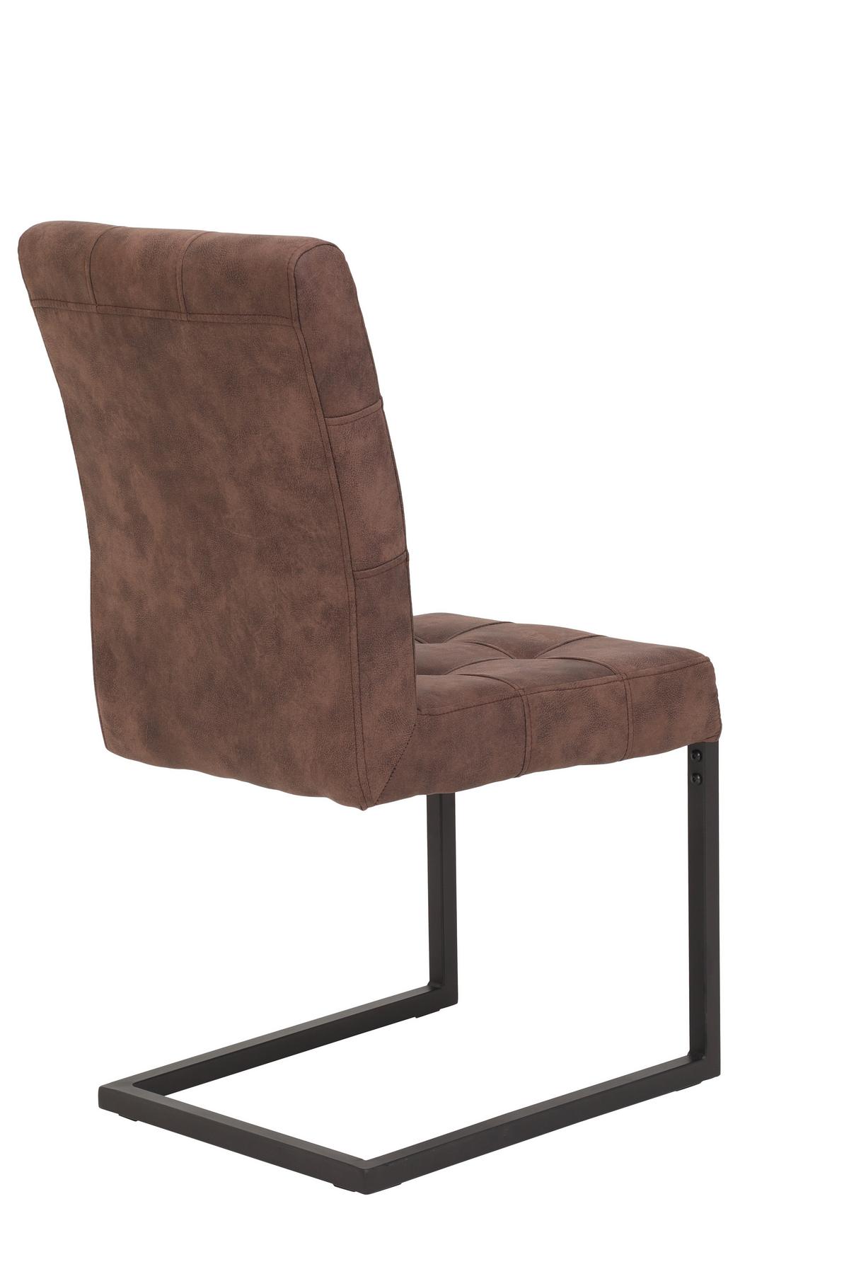 2er-Set Schwingstühle DONNA S - Anthrazit/Braun, MODERN, Textil/Metall (42/91/62cm) - MID.YOU