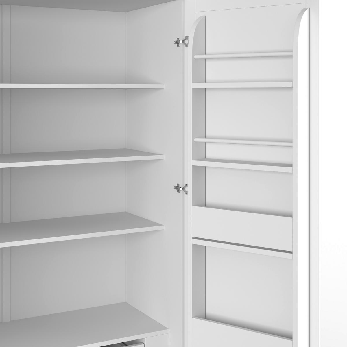 Bufet ALVARO - alb, Modern, material pe bază de lemn (121,5/220/55,5cm) - Bessagi Home