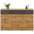 Sideboard Eichefarben/dunkelgrau - Chromfarben/Eichefarben, MODERN, Holzwerkstoff/Metall (140/95/40cm) - Mömax modern living