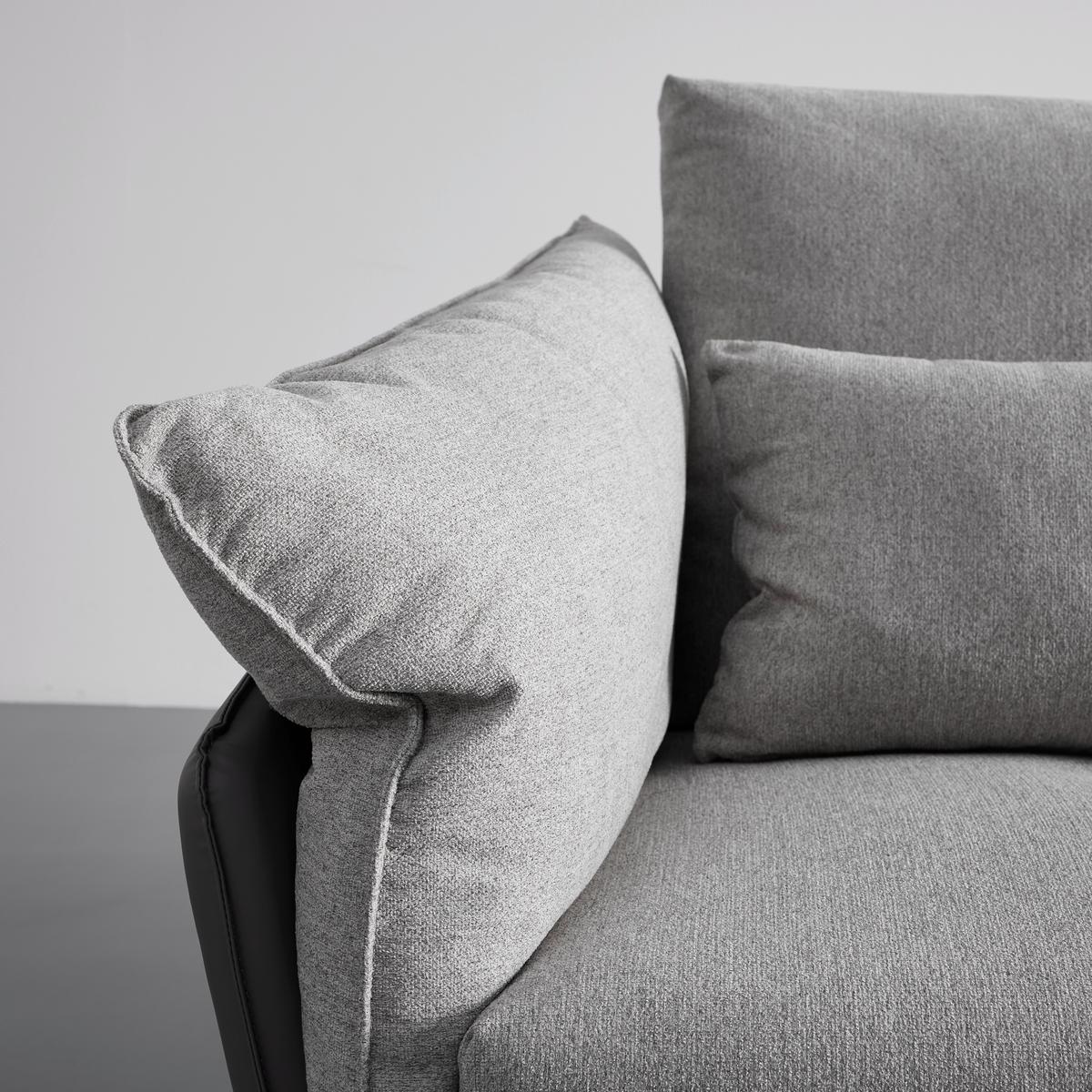 Sofa Elicia Grau Webstoff - Dunkelgrau/Hellgrau, MODERN, Holz/Textil (205/88/92cm) - Bessagi Home