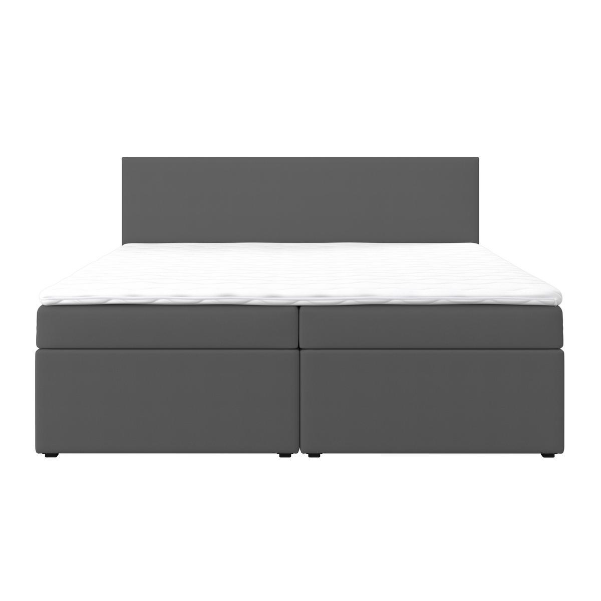 Postelja Z Vzmetnico Lucy - siva/antracit, Moderno, umetna masa/tekstil (180/200cm) - Bessagi Home