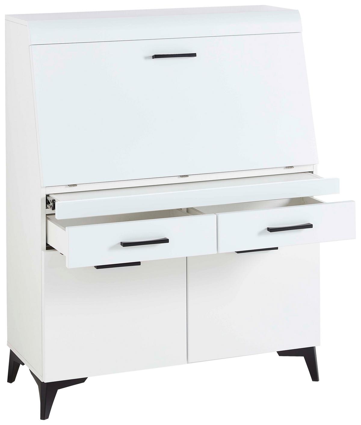 SEKRETARZYK SECRET - czarny/biały, Trend, materiał drewnopochodny/tworzywo sztuczne (98/124/42cm) - Carryhome