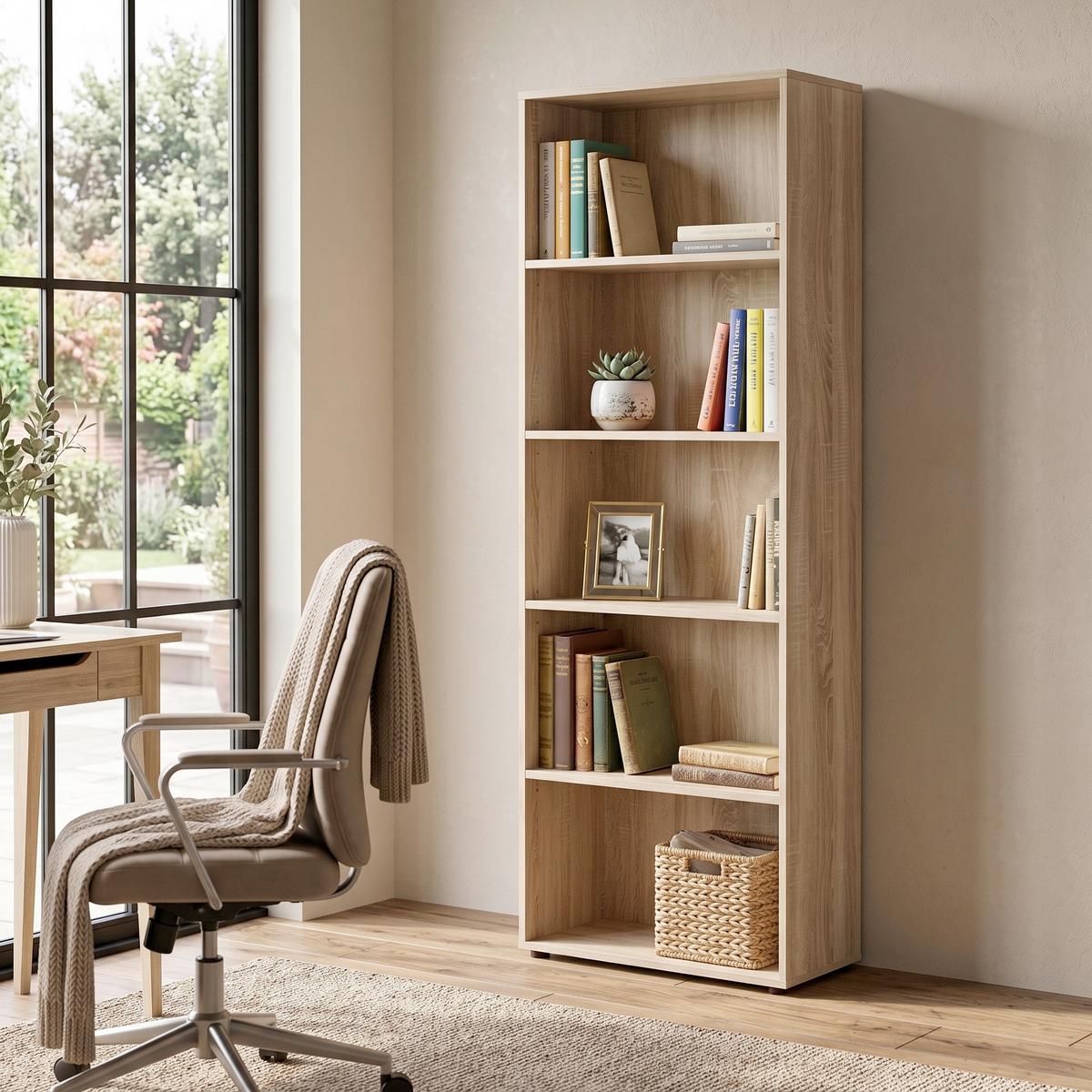 Kommode "Elvezia" , eiche - Sonoma Eiche, Basics, Holzwerkstoff/Kunststoff (60/180/30cm) - MID.YOU