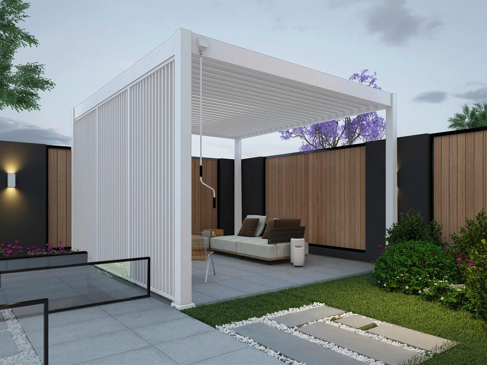 Pavillon-Seitenteil ca. 123x235 cm Aluminium Weiß - Weiß, Basics, Metall (123/235/10cm) - Gardenson
