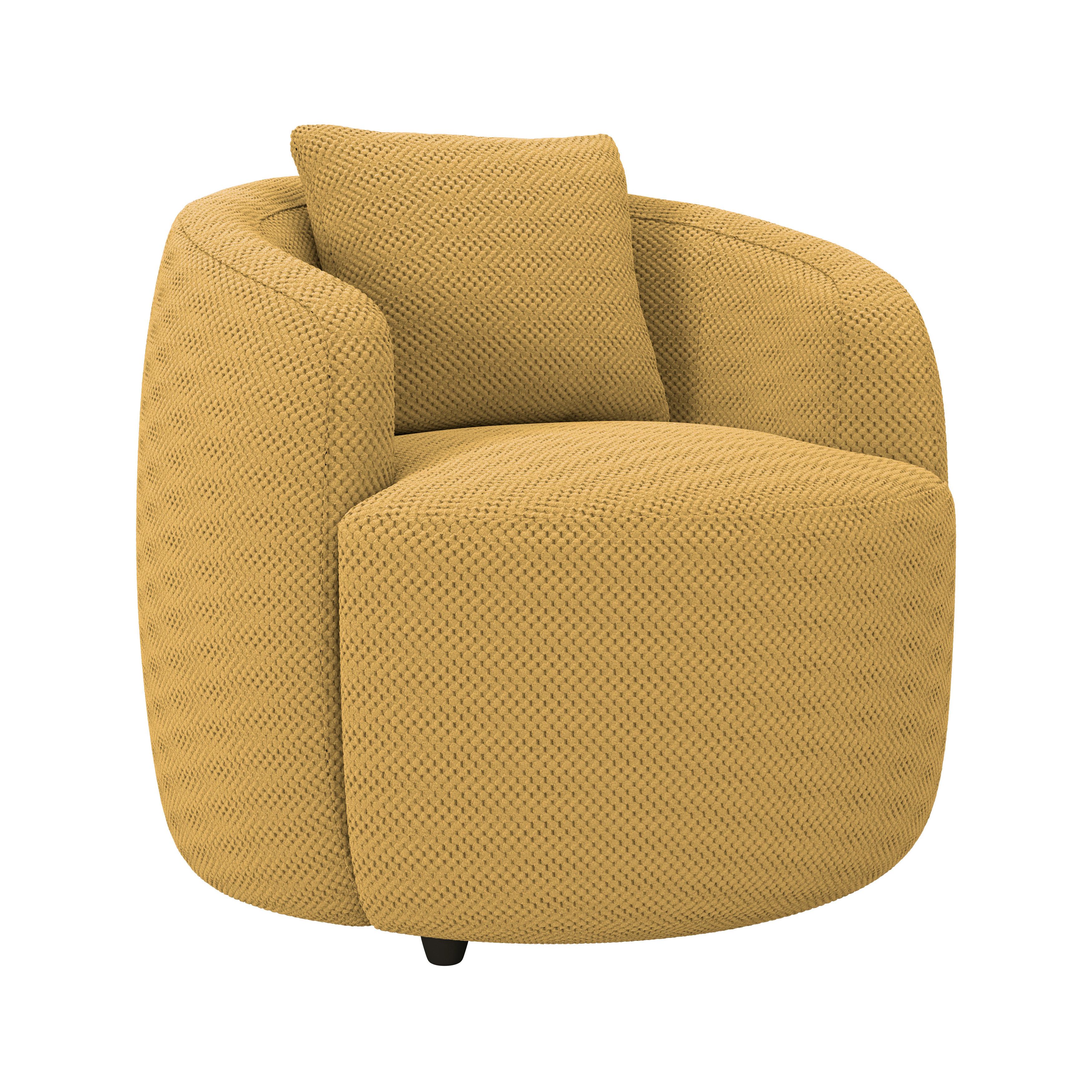 Fotel Levi - mustársárga, Modern, textil (81/74/81cm)