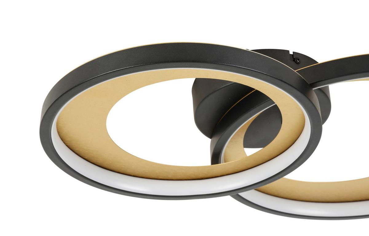 LAMPA SUFITOWA LED RING - czarny/kolor złoty, Design, tworzywo sztuczne/metal (55/35/8,5cm) - Novel