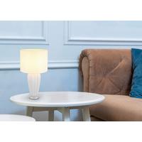 TISCHLEUCHTE 24145W - Chromfarben/Weiss, Konventionell, Keramik/Textil (35/59cm) - Globo