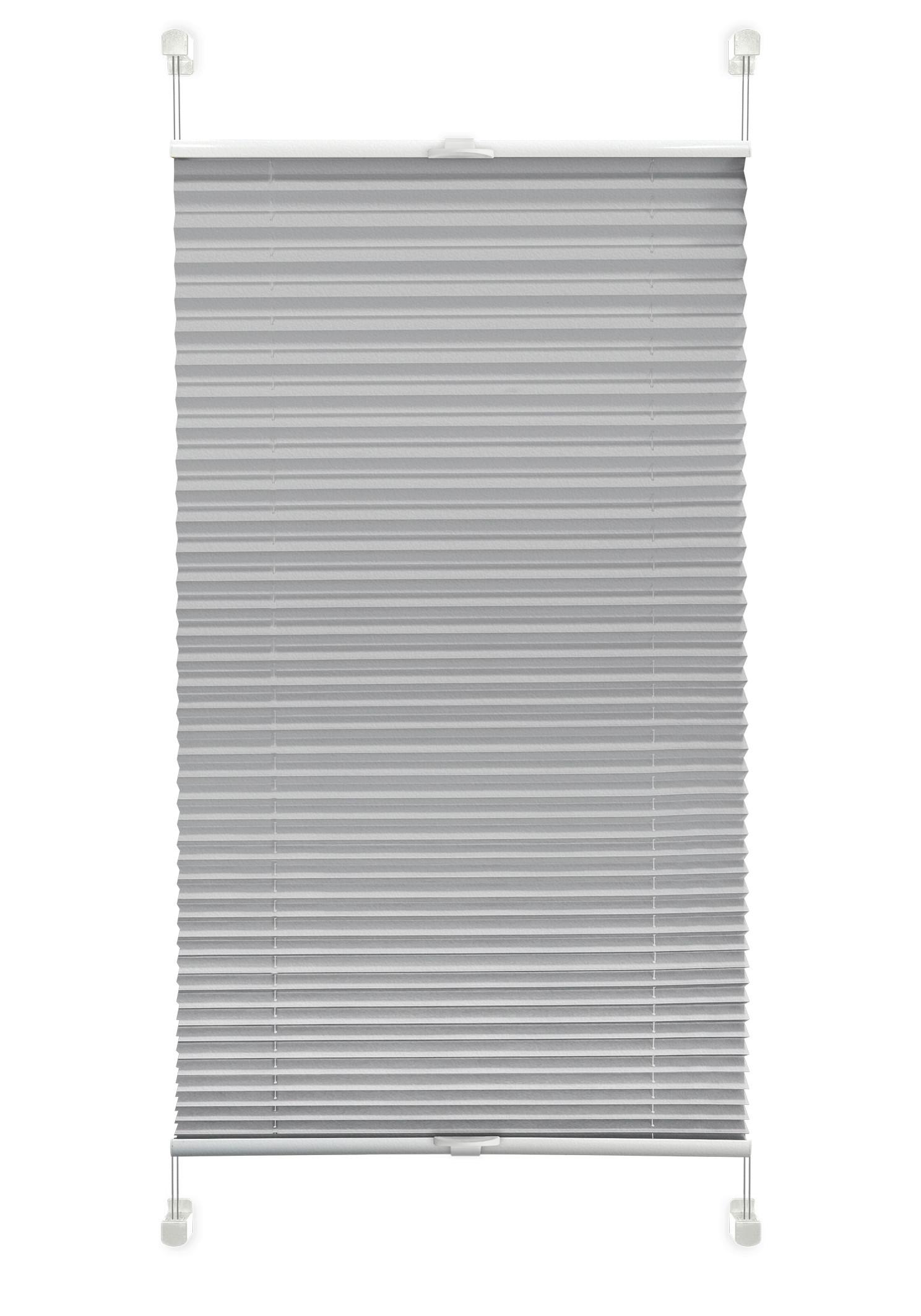 Plissee Solid Crash Silber ca. 40x130cm - Grau, Basics, Textil (40/130cm)