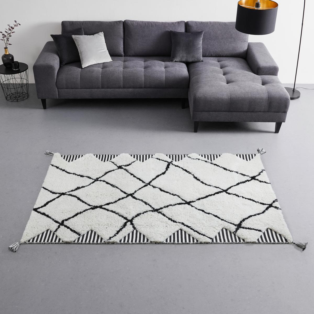 Szőtt Szőnyeg Eliano - bézs/fekete, Modern, textil (160/230cm) - Bessagi Home