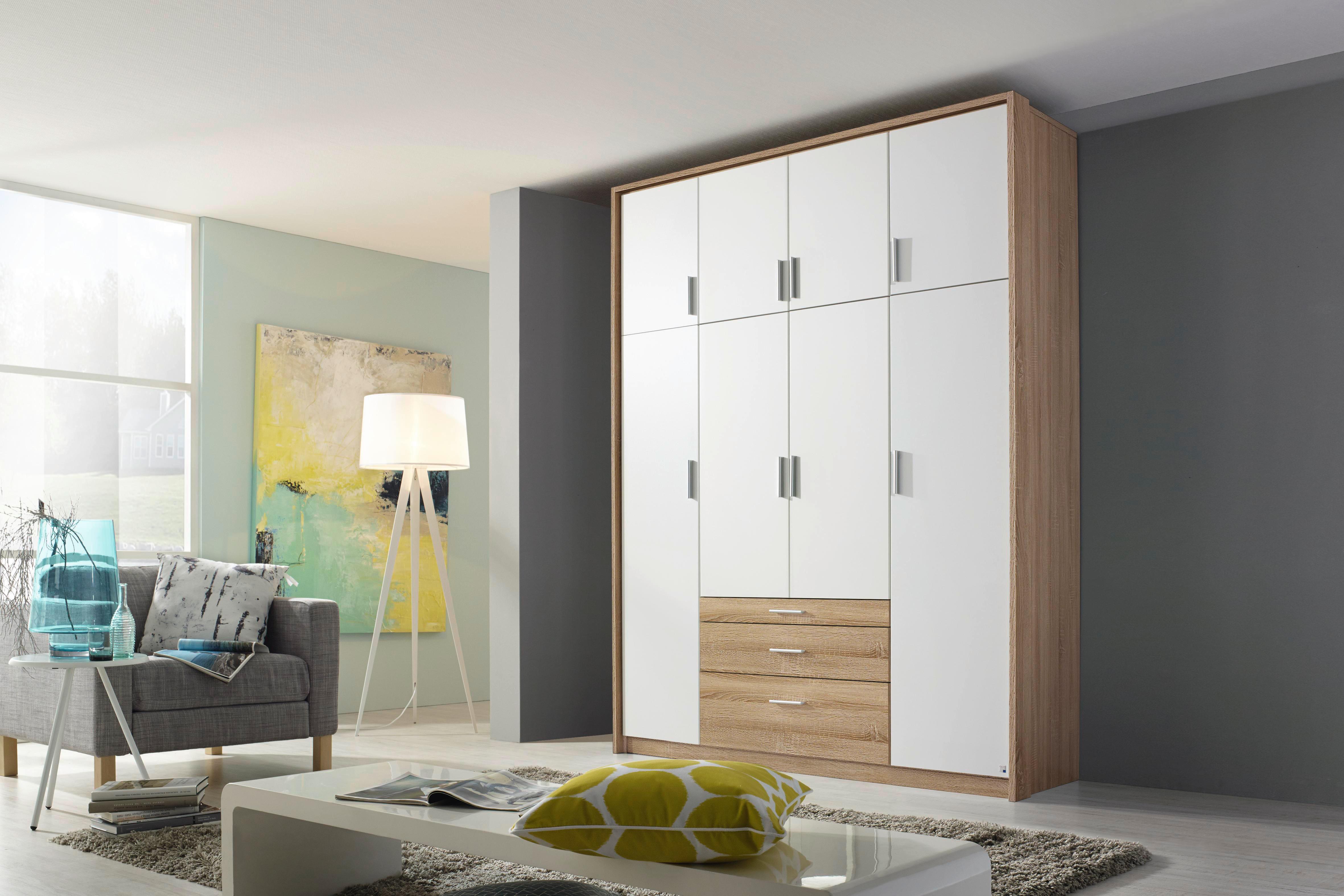 Ormar S Klasičnim Vratima Hildesheim - bijela/hrast Sonoma, Design, drvni materijal/plastika (185/231/56cm) - Modern Living
