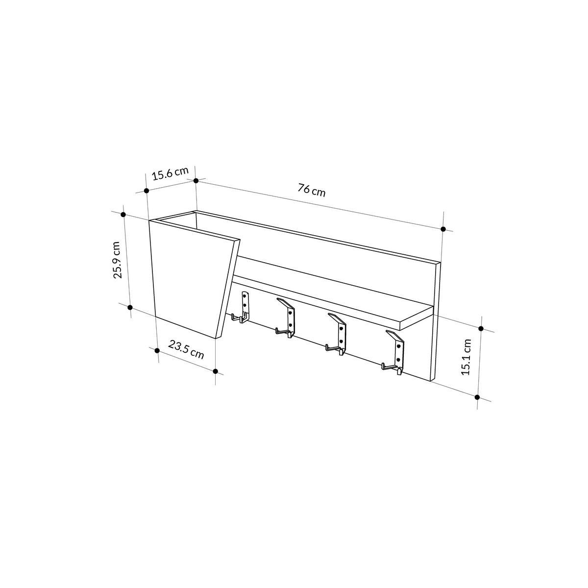 Wandgarderobe Eleva ca. 74x26 cm Weiß/Mokka - Weiß/Mokka, Design, Holzwerkstoff/Metall (74/26/15.7cm) - Livetastic