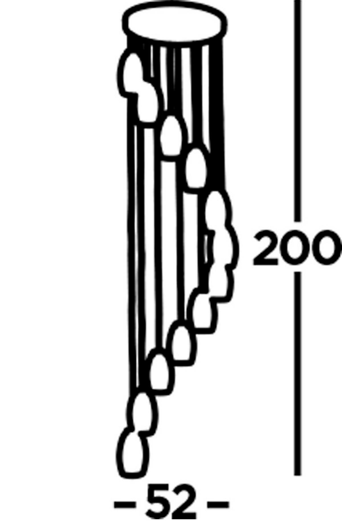 Led Függeszték 97291-12sm - krómszínű, Design, üveg/textil (52/200cm)