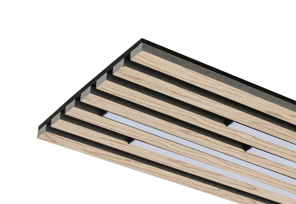 Stropna Led-svetilka Pani - črna/barve hrasta, Moderno, kovina/umetna masa (72/26,5/5,5cm) - Mömax
