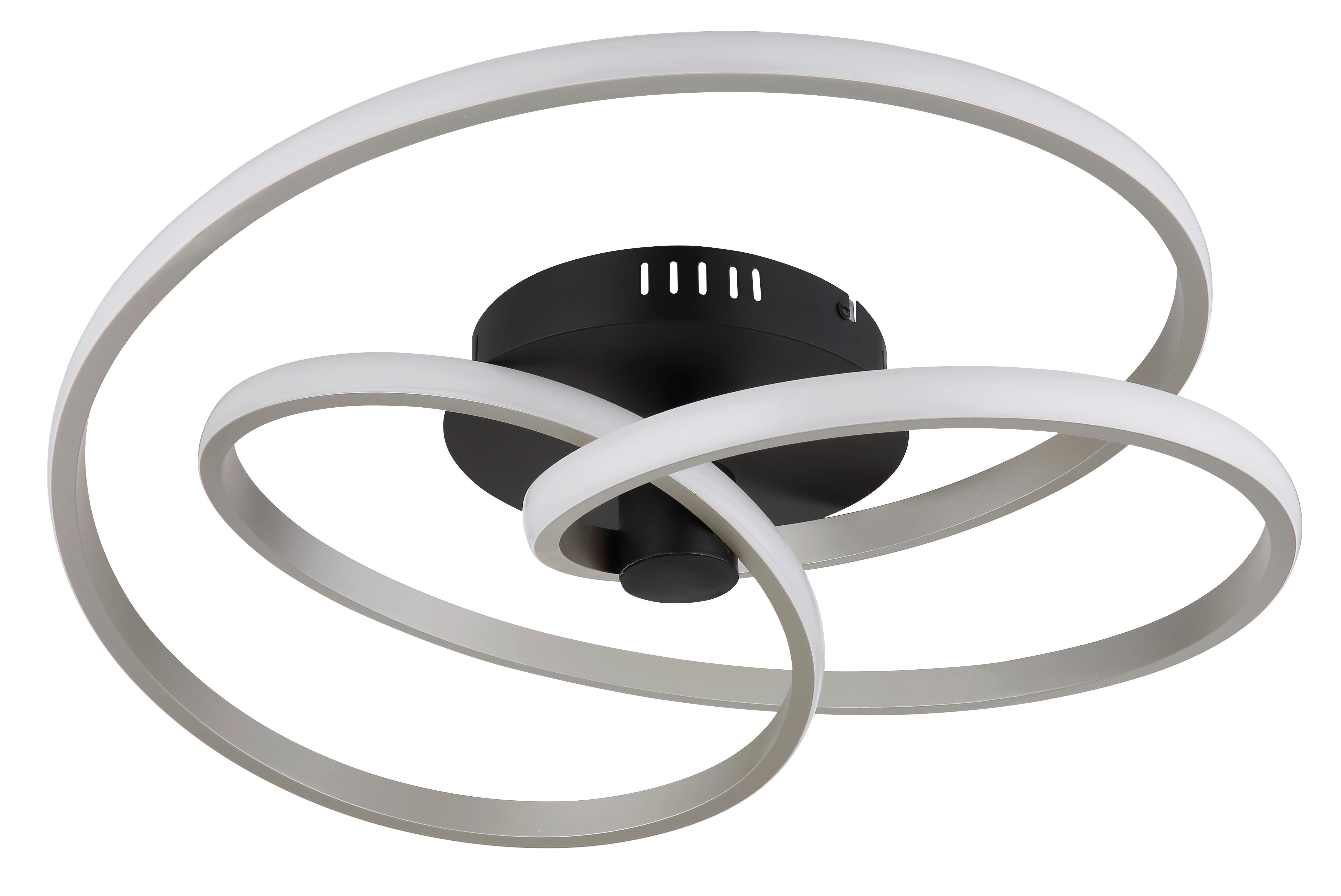 LED-DECKENLEUCHTE 67183-40N GLYXAR - Weiss/Schwarz, Design, Kunststoff/Metall (50/16cm) - Globo