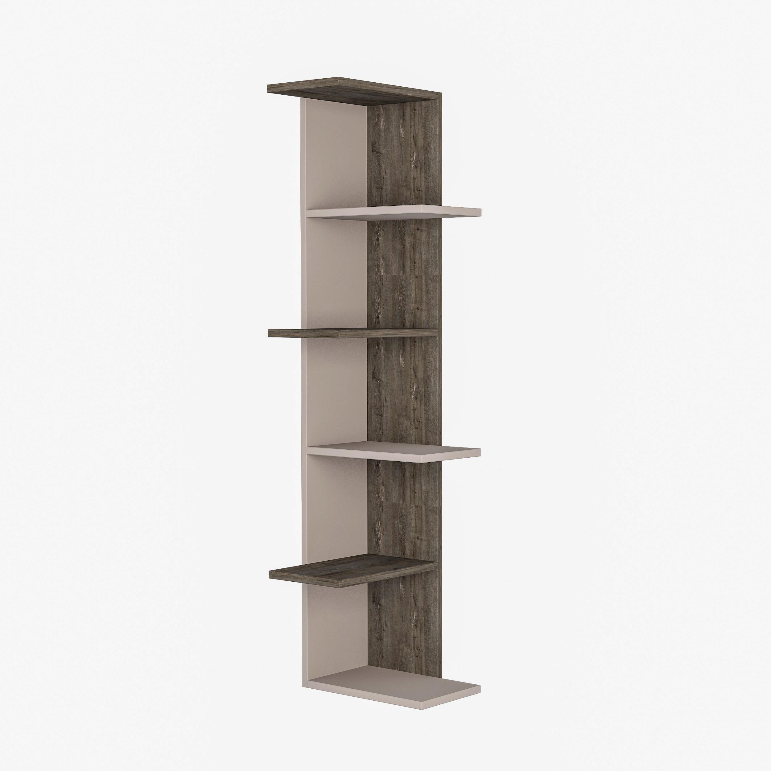 Bücherregal Saso ca. 37x141x24 cm Mokka/Braun - Braun/Mokka, Design, Holzwerkstoff (37/141/24cm) - Livetastic