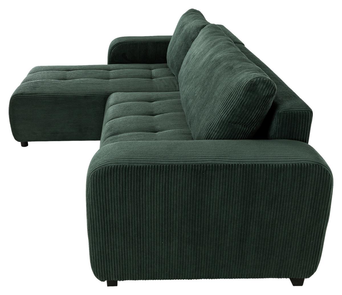 Ugaona Garnitura Marseille - šumsko zelena/crna, Trendi, drvo/metal (155/240cm)