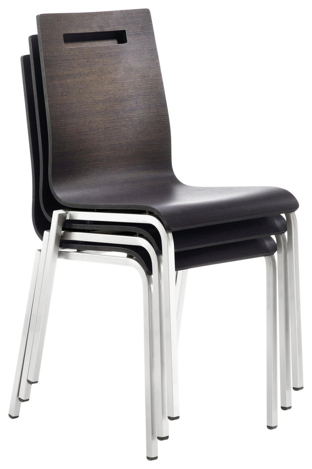 Besucherstuhl "My Life", wengefarbe - Wengefarben/Chromfarben, Basics, Holz/Metall (48/87/55cm) - MID.YOU