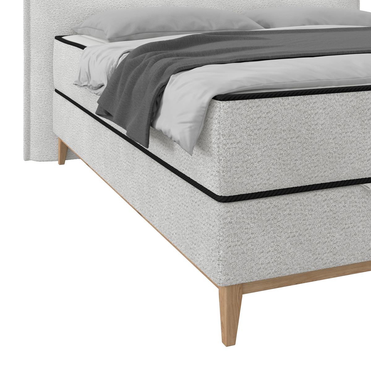 Postelja Z Vzmetnico Smile, Srebrna, 180x200 - srebrne barve, Konvencionalno, kovina/tekstil (180/200cm) - Premium Living