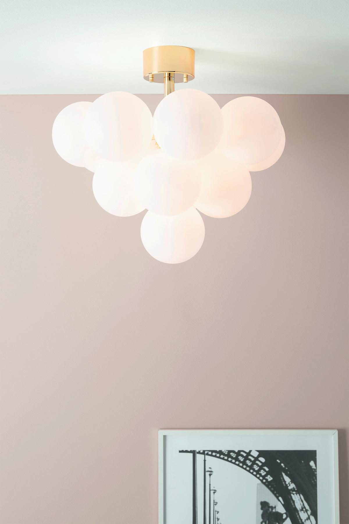 Hängeleuchte Merlot max. 20 Watt - Goldfarben/Weiß, Basics, Glas/Metall (56/56/51cm) - Markslöjd