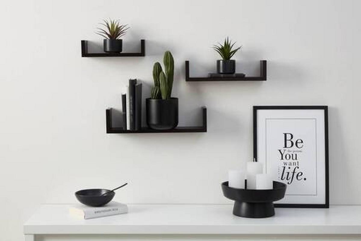 Wandboardset U-Bord in Schwarz - Schwarz, Modern (42/10/10cm) - Mömax