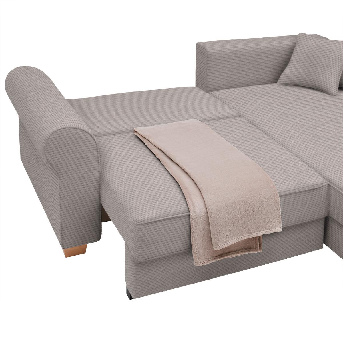 Wohnlandschaft Angelo Grau - Grau, MODERN, Holz/Holzwerkstoff (255/92/185cm) - Mömax