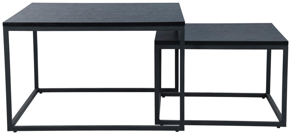STOLIK KAWOWY CARRARA - czarny, Design, materiał drewnopochodny/metal (80/60/50/40/80/60cm) - MID.YOU