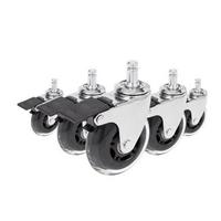 Set Kolesc Za Vrtljivi Stol Rolo Skate, 5-Delni, Z Zavoro - srebrne barve/črna, Basics, kovina/umetna masa (3,6/9,2/7,5cm) - MID.YOU