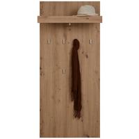 Garderobenpaneel in Eichefarben mit 6 Haken - Eichefarben, Konventionell, Holzwerkstoff (65/148/28cm) - Mömax