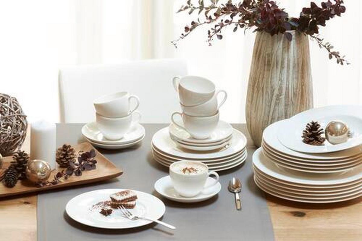 SERWIS OBIADOWO-ŚNIADANIOWY ROVANIEMI VILLEROY & BOCH - biały, Basics, ceramika (39,4/39,4/33,8cm) - Villeroy & Boch