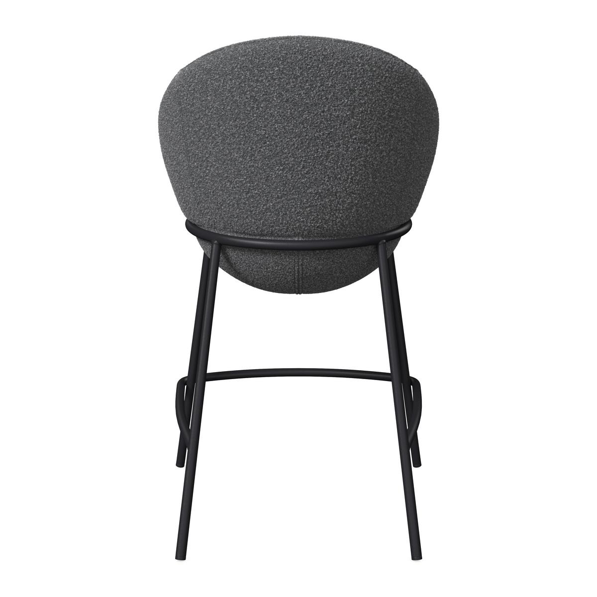 Barhocker Zoa Grau Struktur Gepolstert - Schwarz/Grau, MODERN, Holz/Textil (50/110/58cm) - Bessagi Home