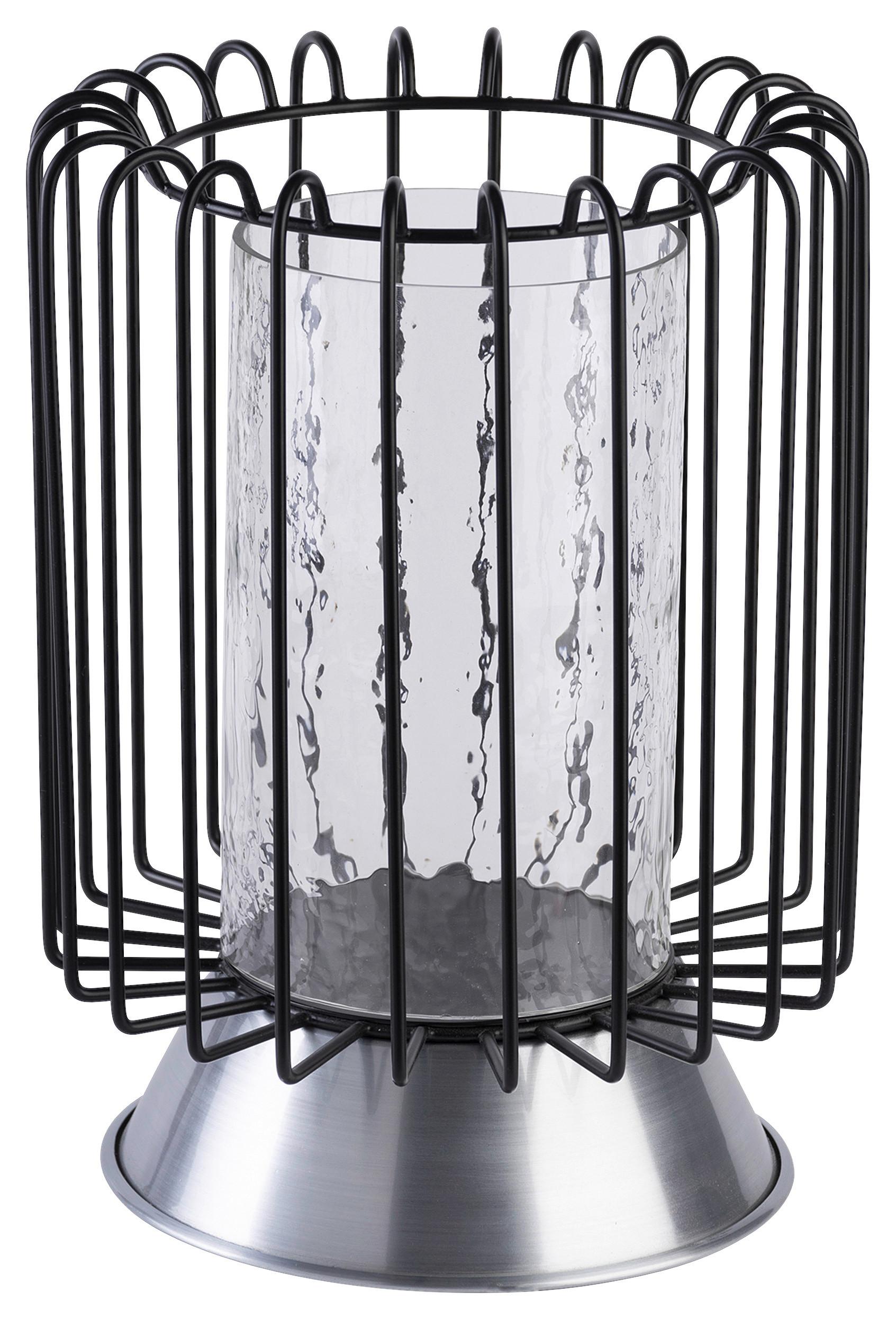 KERZENSTÄNDER MALIBU 225 - Goldfarben/Schwarz, Trend, Glas/Metall (22.5/22.5/31cm) - Kayoom