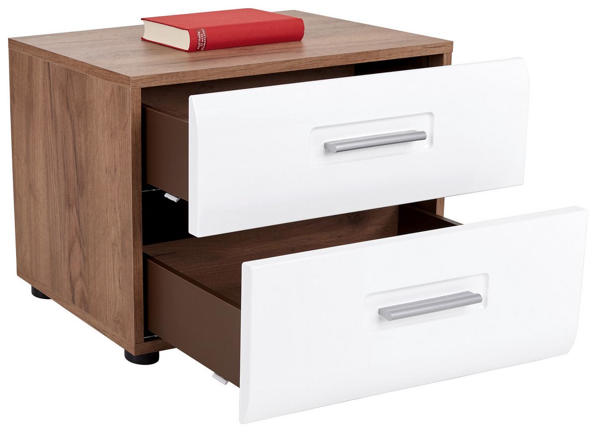 Nočna Omarica Avensis New - črna/barve hrasta, Konvencionalno, umetna masa/leseni material (56/40,5/37,1cm) - Mömax