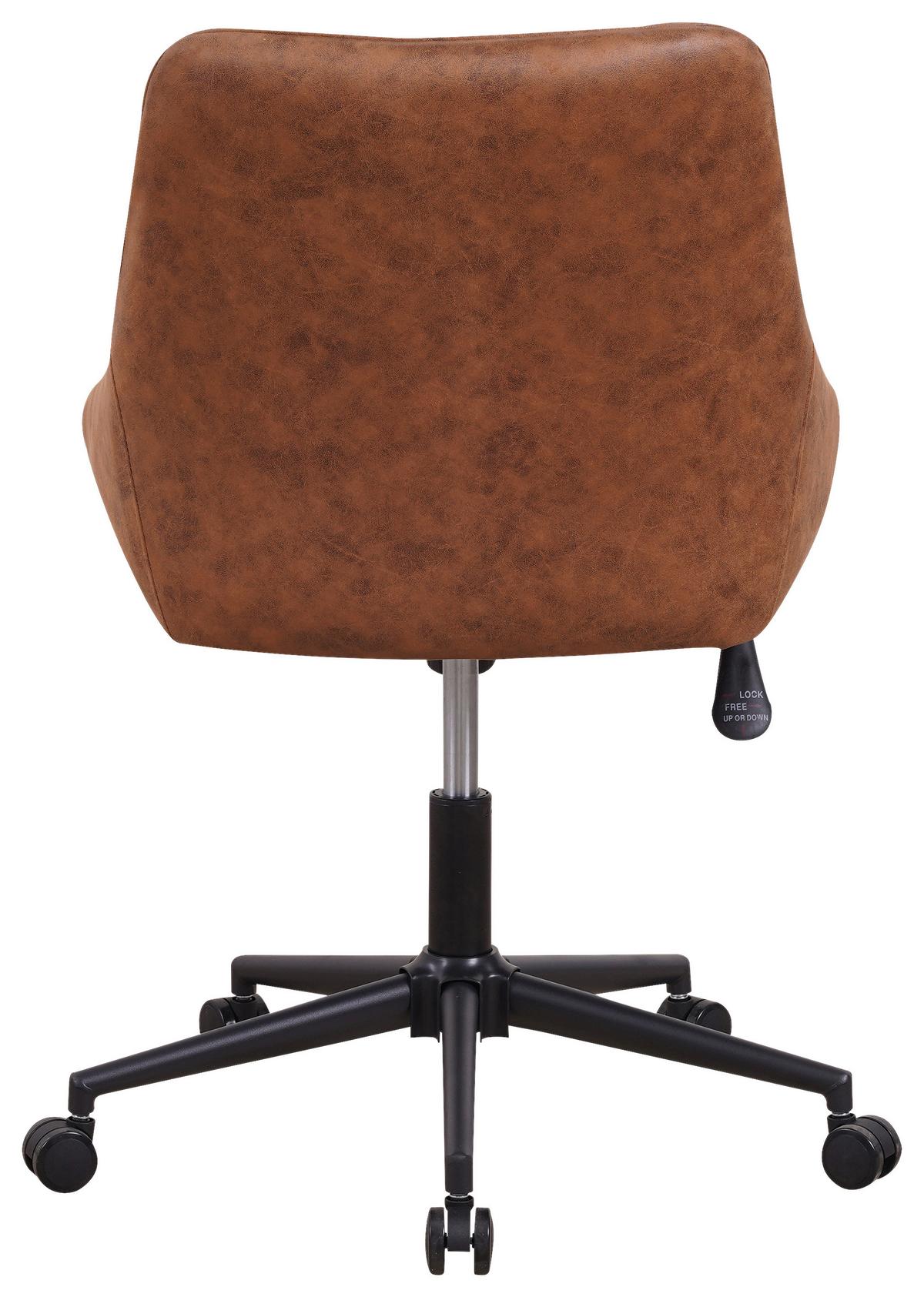 Drehstuhl Kayne ca. 60x84 cm Cognac - Cognac/Schwarz, KONVENTIONELL, Textil/Metall (60/84/64,5cm) - MID.YOU
