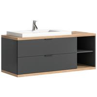 WASCHTISCHKOMBI NUARO - Weiss/Eichefarben, Basics, Holzwerkstoff/Kunststoff (130/50/48cm) - MID.YOU