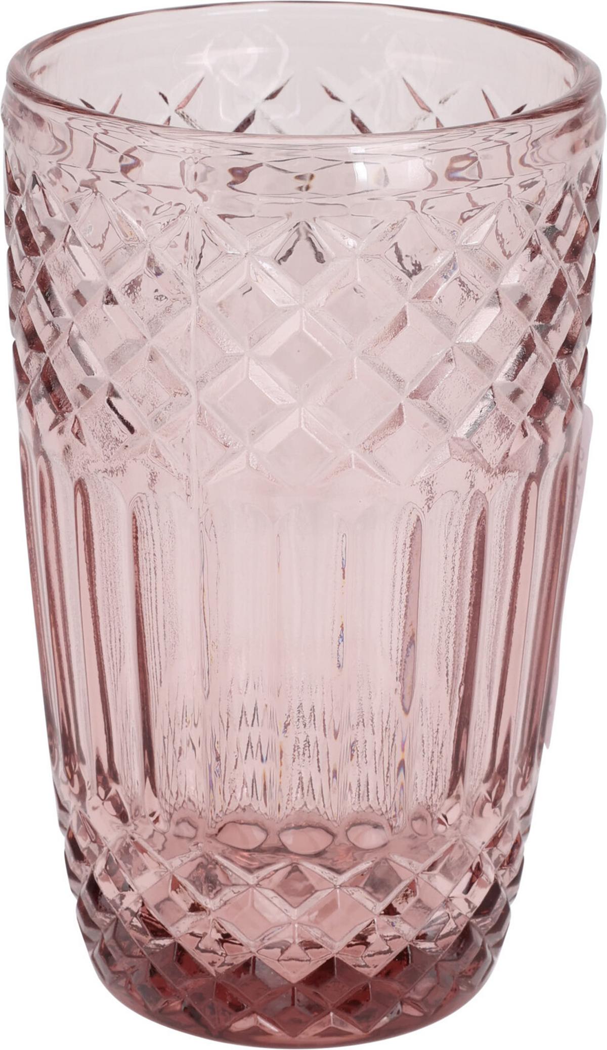 Pahar de băut Carol cca. 380 ml - roz deschis, Basics, sticlă (7,8/13cm)