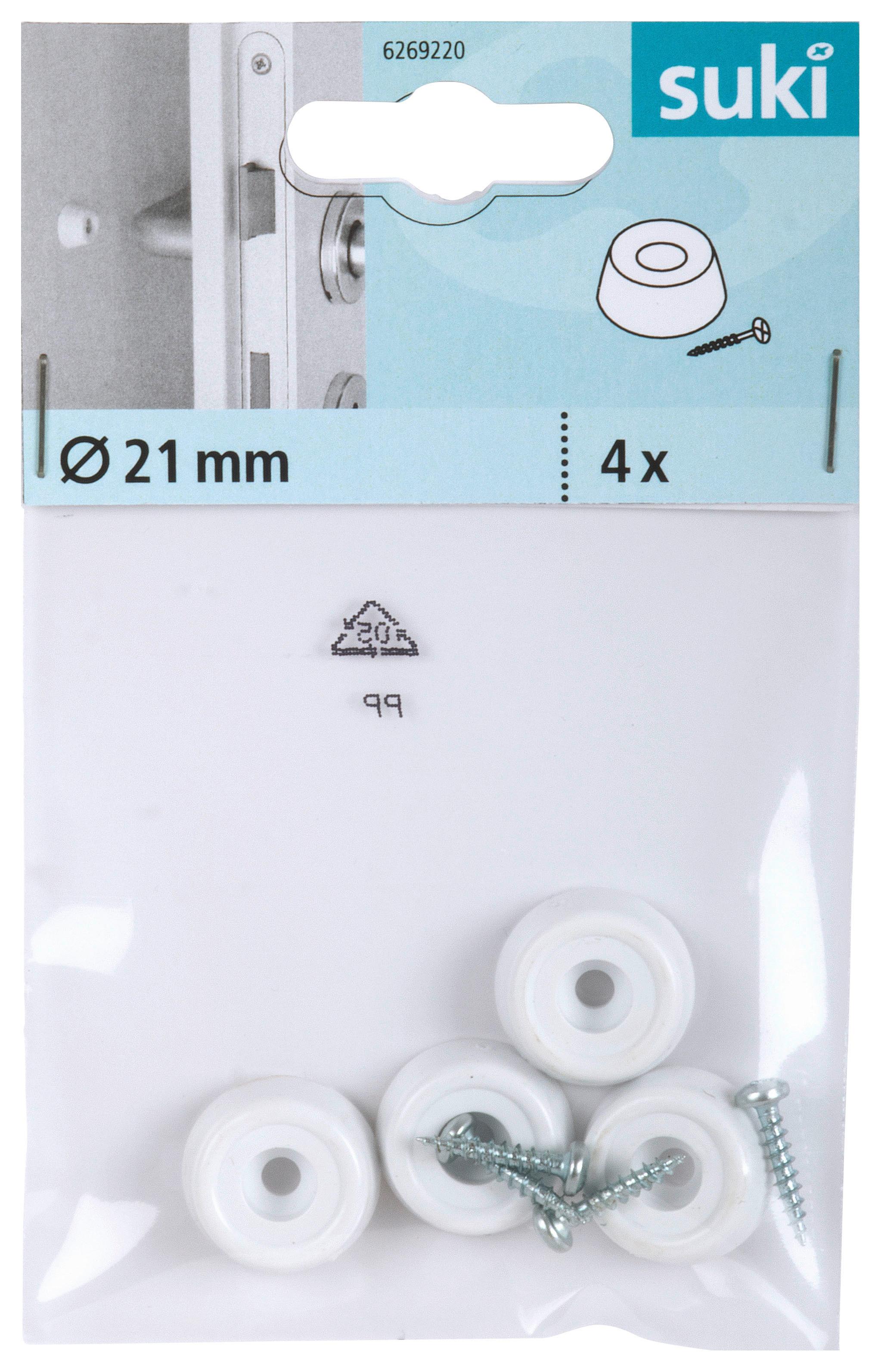 Fali Ütköző Ø 2,1 Cm - fehér, műanyag (2,1cm) - Suki