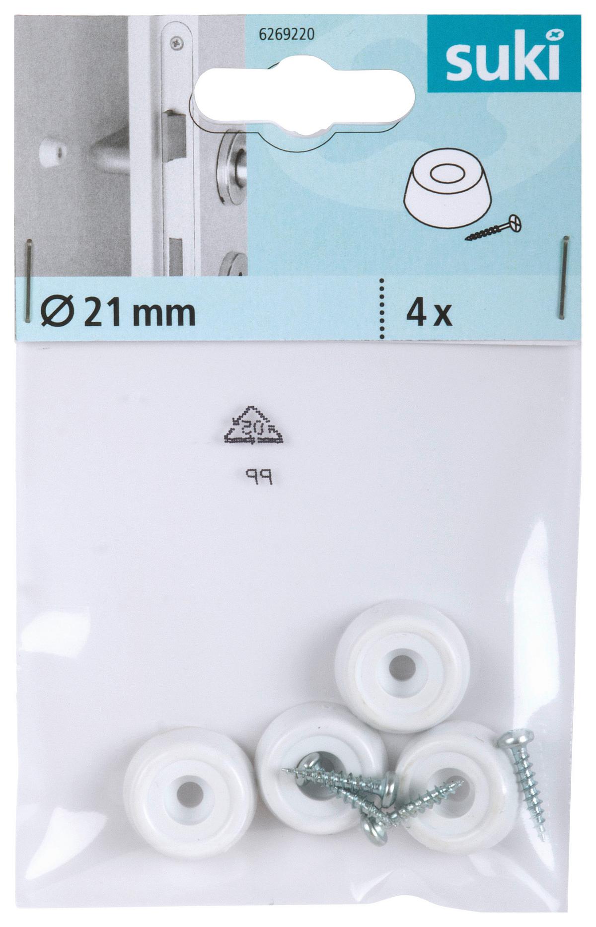 Fali Ütköző Ø 2,1 Cm - fehér, műanyag (2,1cm) - Suki