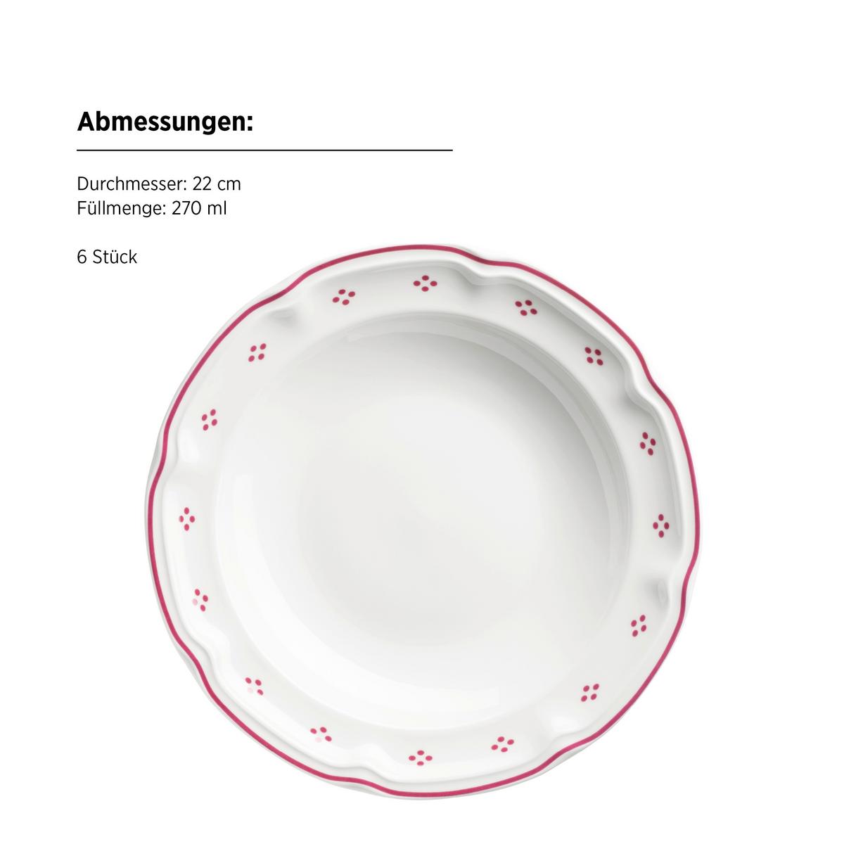TAFELSERVICE 934142 TAFELSERVICE LOVA 12TLG - Weiss/Rot, Basics, Keramik - Mäser
