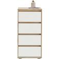 Kommode Weiß/Natur - Silberfarben/Weiß, MODERN, Holzwerkstoff (50/103/48cm) - Mömax modern living