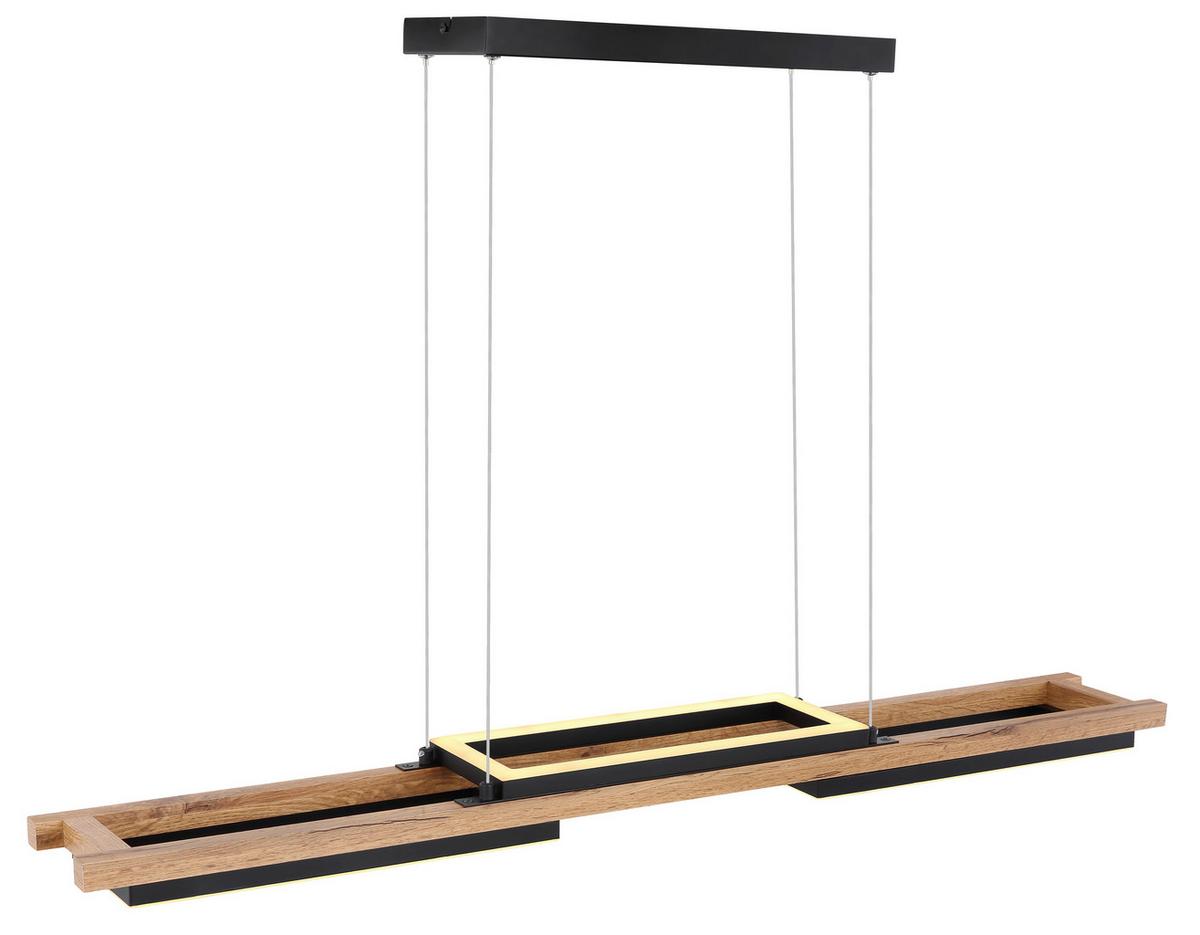 Viseča Led-svetilka Lila, S Sijalko - črna/temno rjava, Design, kovina/umetna masa (100/14/120cm) - Globo