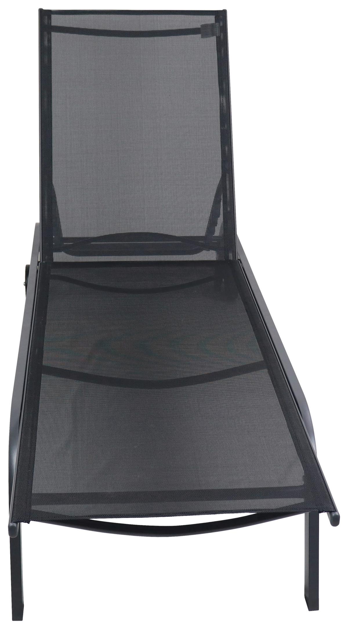GARTENLIEGE SONLAS - Schwarz, Modern, Kunststoff/Textil (32/58/192cm) - Ambia Garden
